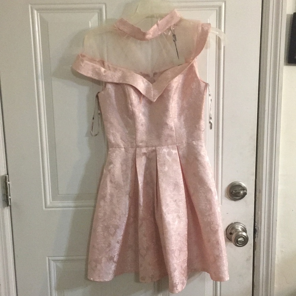 Pink dress lace at top ( kids ) size 10/12